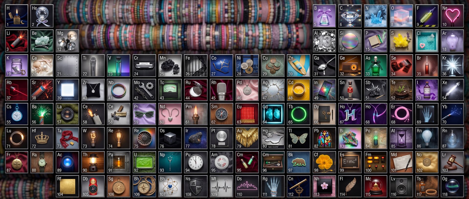 Taylor Swift Eras Tour Periodic Table - AI Generated Museum Display